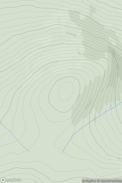 Thumbnail image for Meall Chaorach showing contour plot for surrounding peak