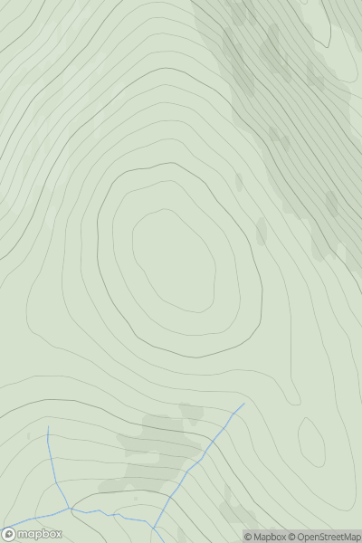 Thumbnail image for Beinn a' Chruinnich showing contour plot for surrounding peak
