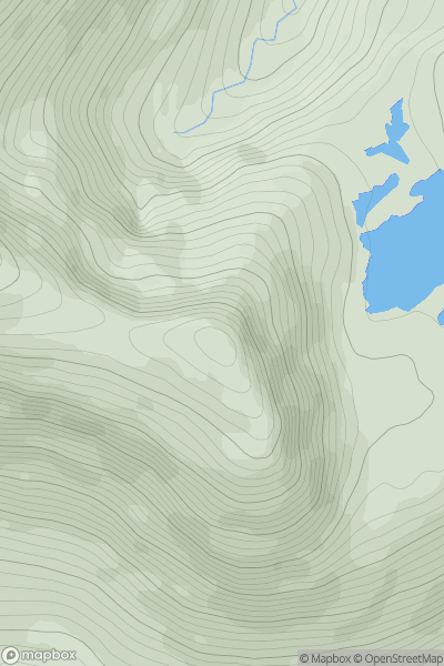 Thumbnail image for Sgor Eilde Beag showing contour plot for surrounding peak