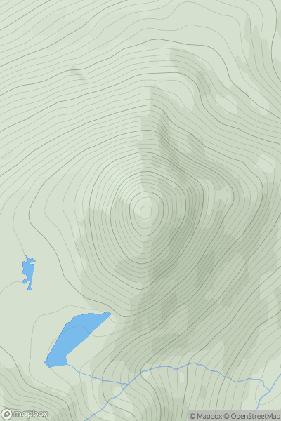 Thumbnail image for Binnein Beag showing contour plot for surrounding peak