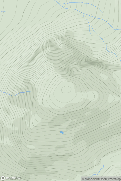 Thumbnail image for Beinn Tharsuinn West Top showing contour plot for surrounding peak
