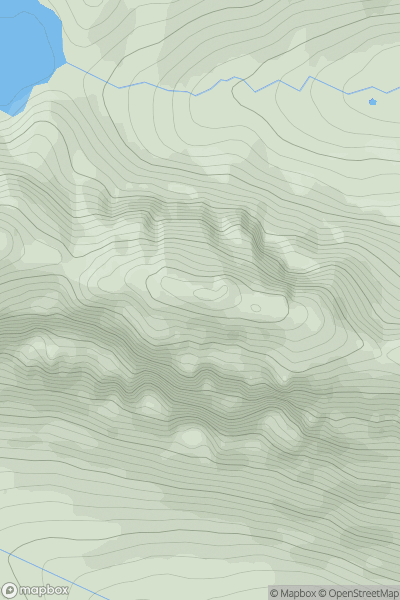 Thumbnail image for Beinn Liath Mhor East Top showing contour plot for surrounding peak