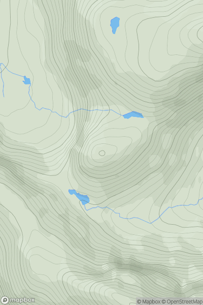 Thumbnail image for Beinn Liath Mhor South Top showing contour plot for surrounding peak
