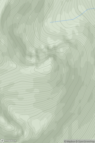 Thumbnail image for Beinn Dearg Mor East Top showing contour plot for surrounding peak