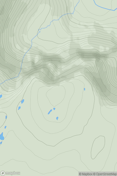 Thumbnail image for Creag Iobhair showing contour plot for surrounding peak