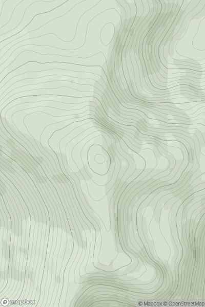 Thumbnail image for Beinn Odhar Mhor showing contour plot for surrounding peak