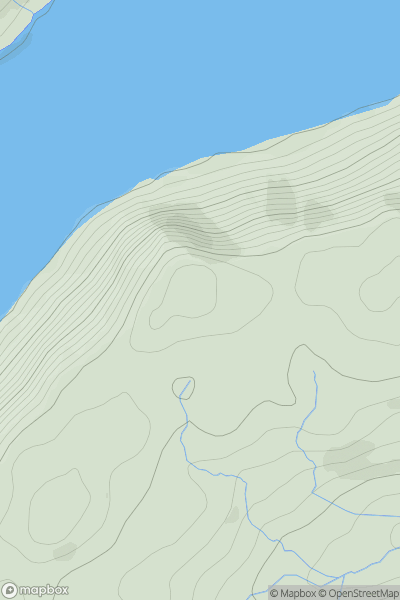 Thumbnail image for Wallow Crag (nameless (Naddle Horseshoe - 2)) showing contour plot for surrounding peak