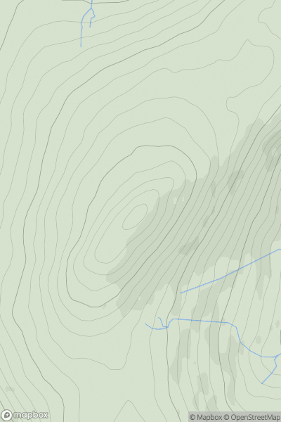 Thumbnail image for Clagh Ouyr showing contour plot for surrounding peak
