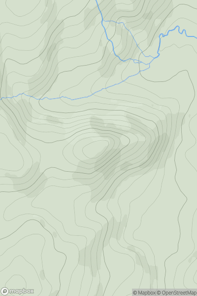 Thumbnail image for Moel Ymenyn showing contour plot for surrounding peak