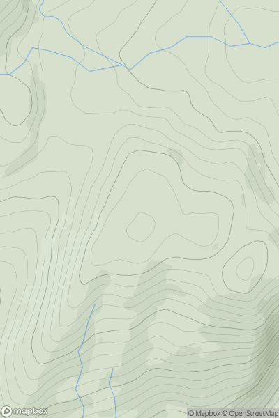 Thumbnail image for Moel Cae'r-defaid West Top showing contour plot for surrounding peak