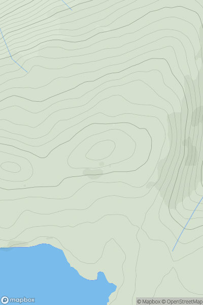 Thumbnail image for Pen y Bedw East Top showing contour plot for surrounding peak