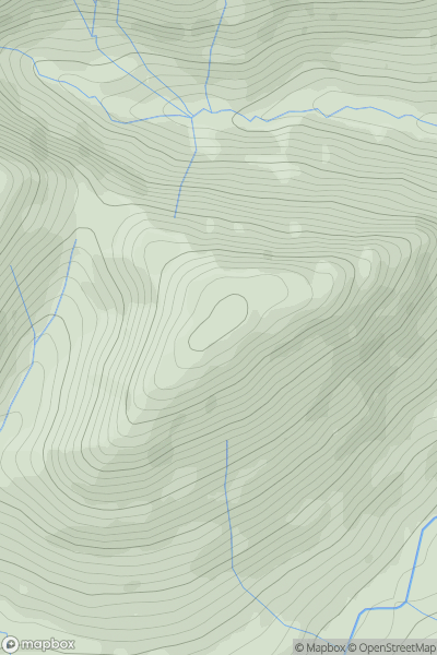Thumbnail image for Pen Foel-y-ffridd showing contour plot for surrounding peak