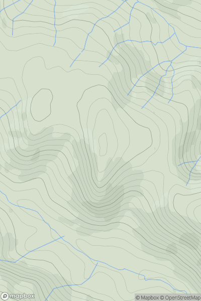 Thumbnail image for Llechwedd Hirgoed West Top showing contour plot for surrounding peak