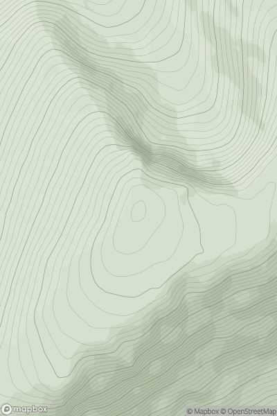 Thumbnail image for Beinn a' Chlachair showing contour plot for surrounding peak