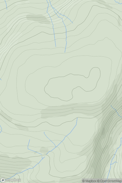 Thumbnail image for Mynydd Ynyscorrwg showing contour plot for surrounding peak