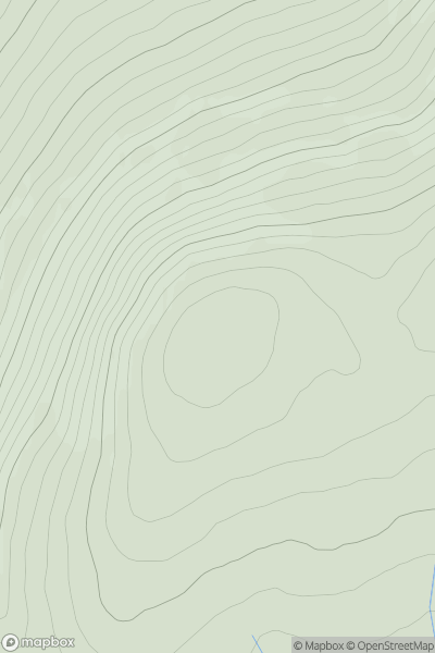 Thumbnail image for Leathad an Taobhain West Top showing contour plot for surrounding peak