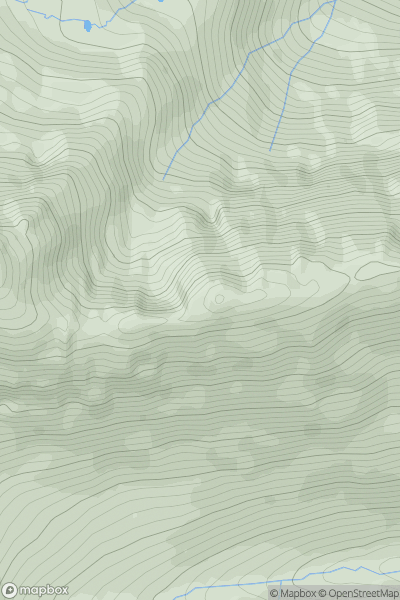 Thumbnail image for Sgurr Fhuaran East Top showing contour plot for surrounding peak