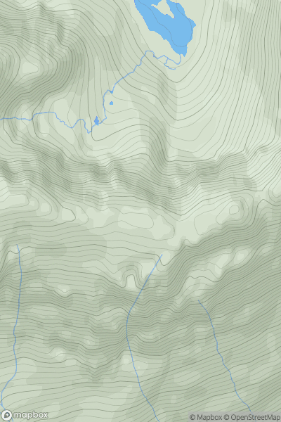 Thumbnail image for Mullach an Rathain Far East Top showing contour plot for surrounding peak