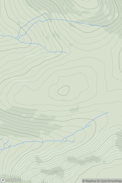 Thumbnail image for Banna Fell (Banna Fell East Top) showing contour plot for surrounding peak