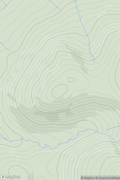 Thumbnail image for Owsen Fell showing contour plot for surrounding peak