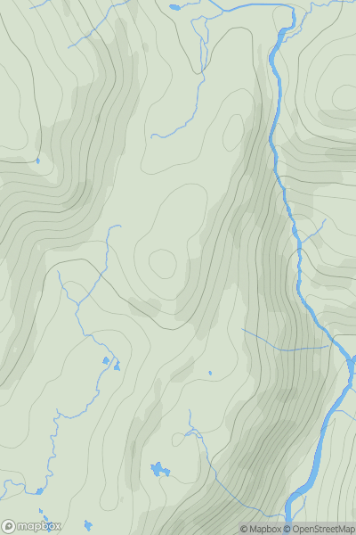 Thumbnail image for Silverybield Crag showing contour plot for surrounding peak