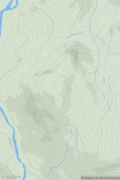 Thumbnail image for King's How - Grange Fell showing contour plot for surrounding peak