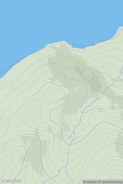 Thumbnail image for Low Birk Fell showing contour plot for surrounding peak