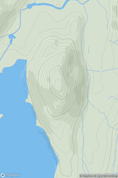 Thumbnail image for Great How (Thirlmere) showing contour plot for surrounding peak