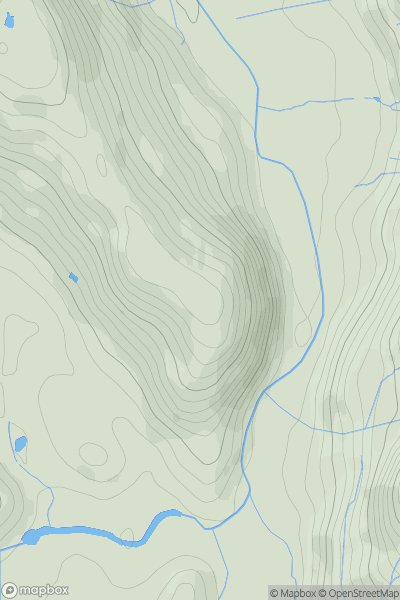 Thumbnail image for Wren Crag showing contour plot for surrounding peak