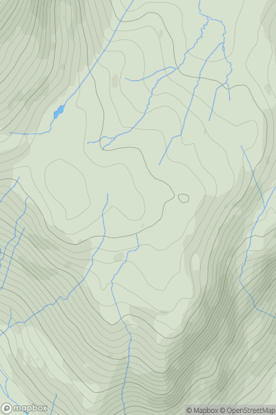 Thumbnail image for Long Crag - Yewdale Fells showing contour plot for surrounding peak