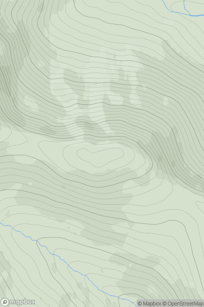 Thumbnail image for Meall na Caora East Top showing contour plot for surrounding peak