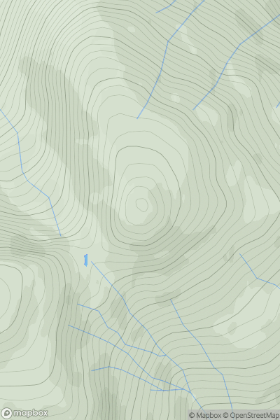 Thumbnail image for Doune Hill East Top showing contour plot for surrounding peak