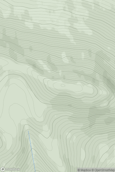 Thumbnail image for Beinn nan Aighenan East Top showing contour plot for surrounding peak