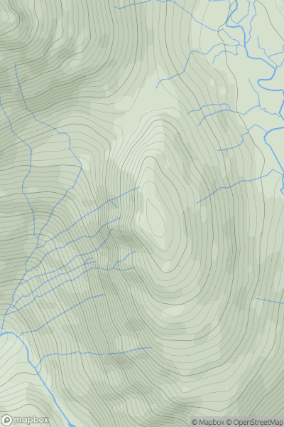 Thumbnail image for Meall Cumhann showing contour plot for surrounding peak