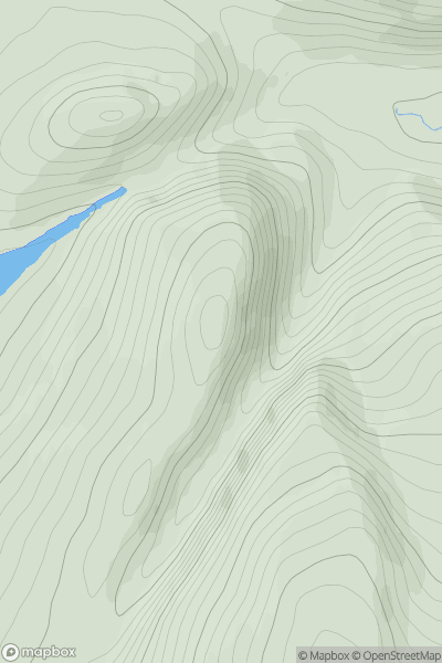 Thumbnail image for Creag nan Adhaircean showing contour plot for surrounding peak