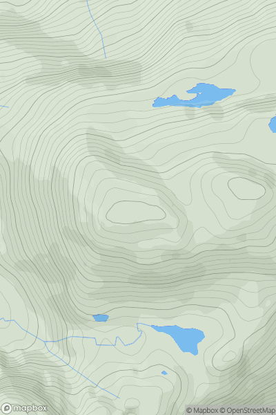 Thumbnail image for Meall nan Eun West Top showing contour plot for surrounding peak