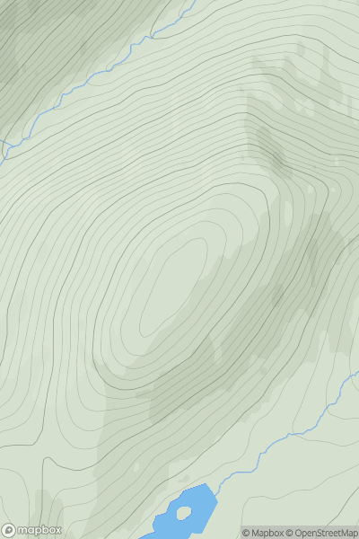 Thumbnail image for Beinn Iutharn Bheag showing contour plot for surrounding peak