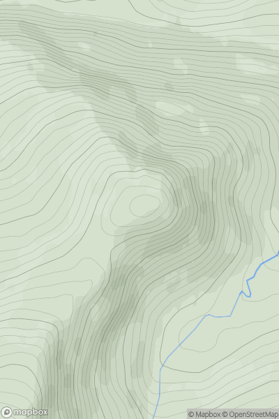 Thumbnail image for Creag a' Bhaca showing contour plot for surrounding peak