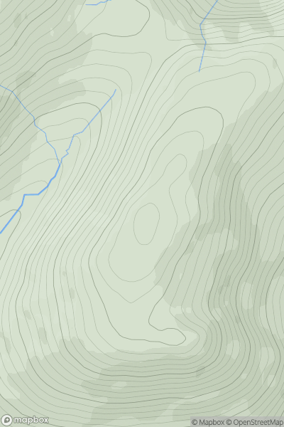Thumbnail image for Meall Dubh na Caoidhe showing contour plot for surrounding peak