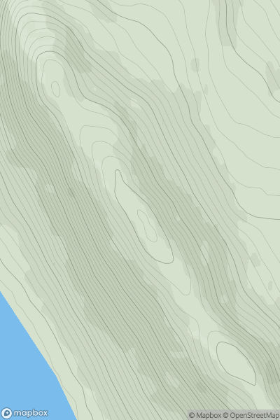 Thumbnail image for Beinn an Eoin North Top showing contour plot for surrounding peak