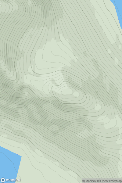 Thumbnail image for Ceann Beag showing contour plot for surrounding peak