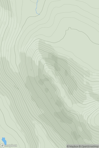 Thumbnail image for Sgurr Ruadh showing contour plot for surrounding peak