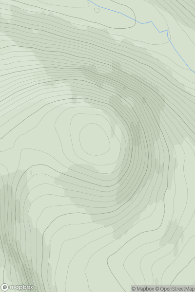 Thumbnail image for Tom na Caillich showing contour plot for surrounding peak