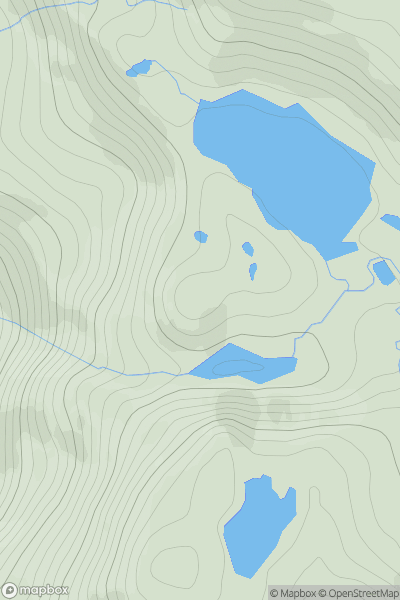 Thumbnail image for Beinn Uidhe South Top showing contour plot for surrounding peak