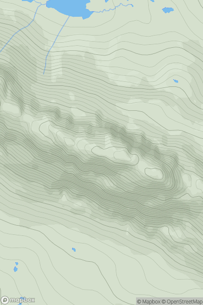 Thumbnail image for Meall Meadhonach West Top showing contour plot for surrounding peak