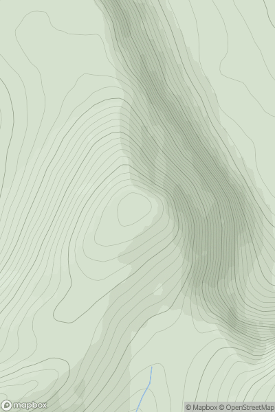 Thumbnail image for Beinn nan Caorach North Top showing contour plot for surrounding peak