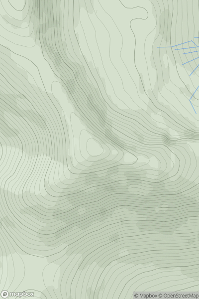 Thumbnail image for Mainnir nam Fiadh showing contour plot for surrounding peak