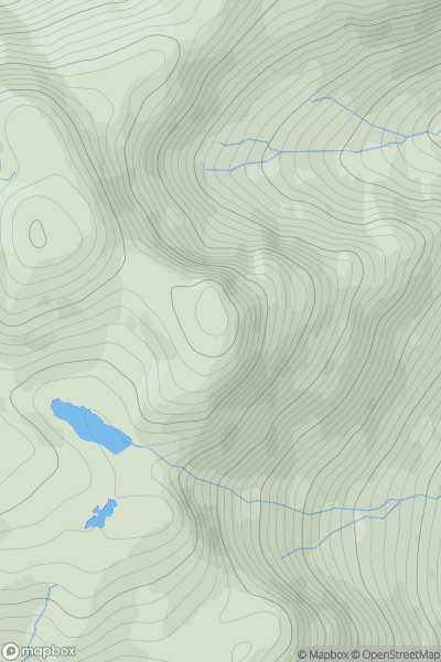 Thumbnail image for Sgurr Dhomhuill Beag showing contour plot for surrounding peak