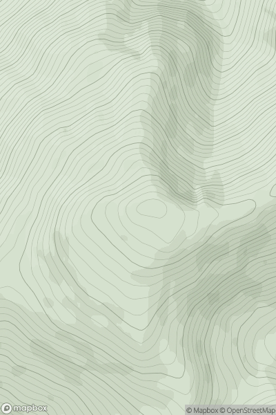 Thumbnail image for Meall nan Creag Leac showing contour plot for surrounding peak