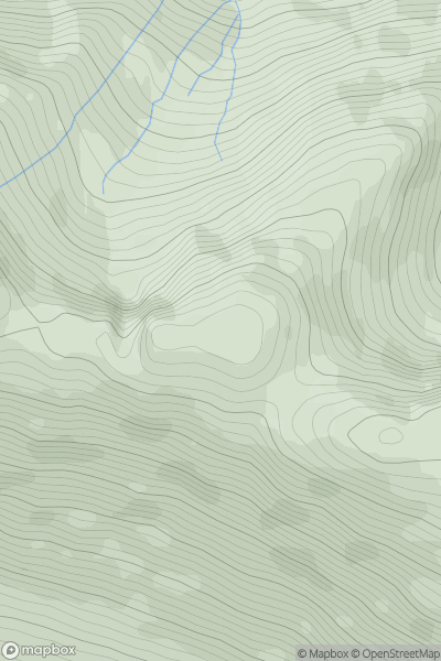 Thumbnail image for Stob Mhic Bheathain West Top showing contour plot for surrounding peak